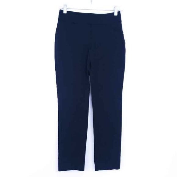 Talbots Straight Leg Black Career Pants 2P Petite Stretch Waist Work Trousers - Picture 2 of 6